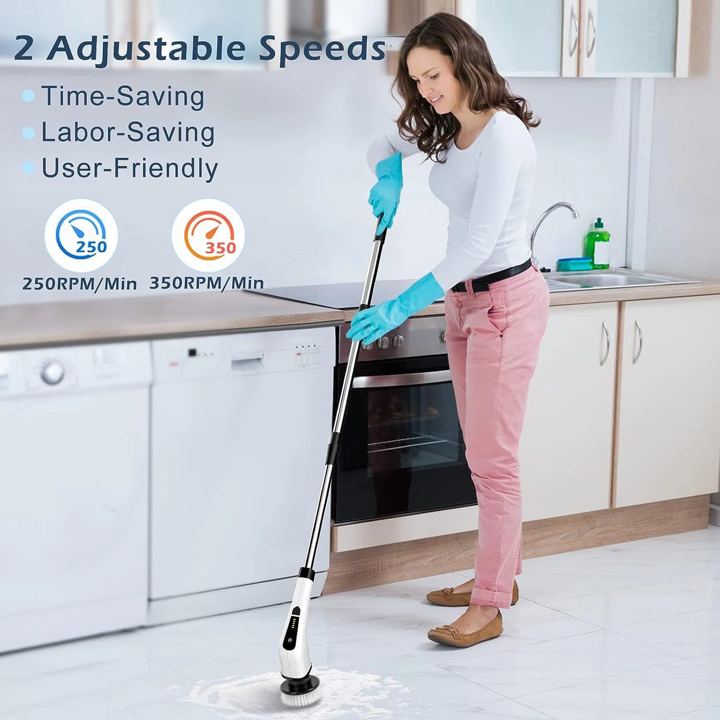 Cordless Spin Scrubber- Multipurpose 9-in-1 Electric Spin Scrubber